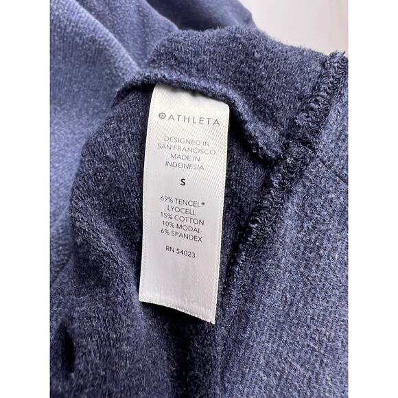 Athleta Sweatshirt Blue TENCEL Cotton Modal Spandex Pullover Relaxed Fit Cozy - Picture 9 of 11